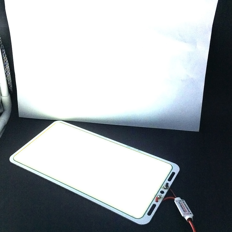 12v 70w 7000lm ledet panel stripe kolbe lys lampe balansert 220 x 113mm hvit/varm ali 88