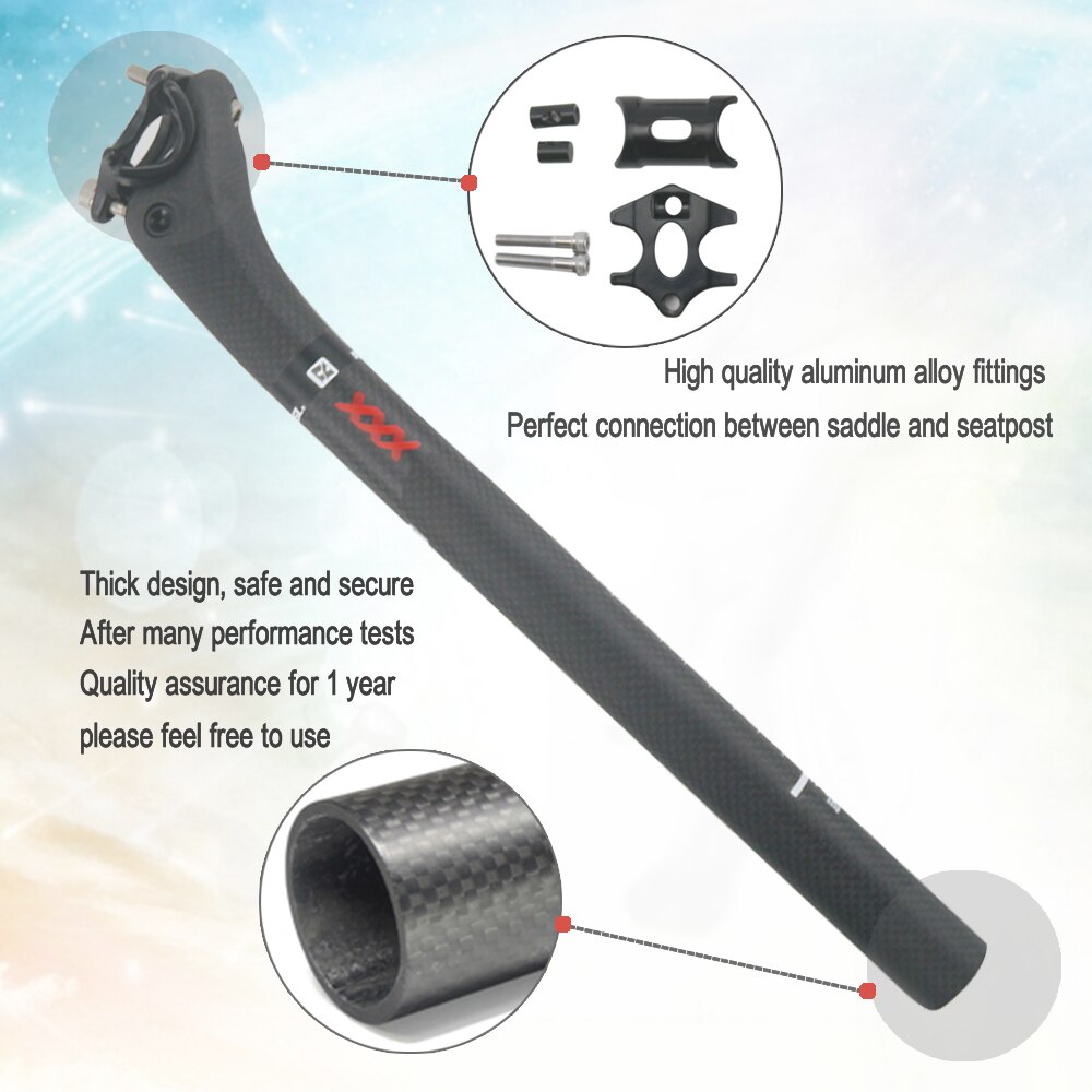 Tige de selle en carbone 27.2/30.8/31.6mm, RXL SL, pour vélo de route, vtt, 350/400mm, décalage 25mm, noir, mat 3K