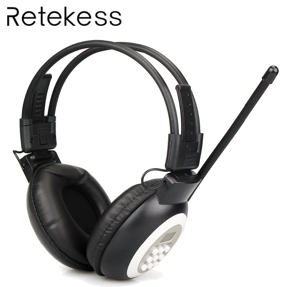 RETEKESS TR101 FM Hoofdtelefoon Radio Ontvanger Draadloze Headset Radio Oortelefoon Ontvanger Voor Conferentie Simultaanvertaling