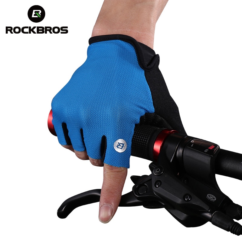 ROCKBROS Summer Shockproof Cycling Gloves Half Finger Outdoor MTB Road Bike Bicycle Gloves Sports Gym Mitten for Men Women