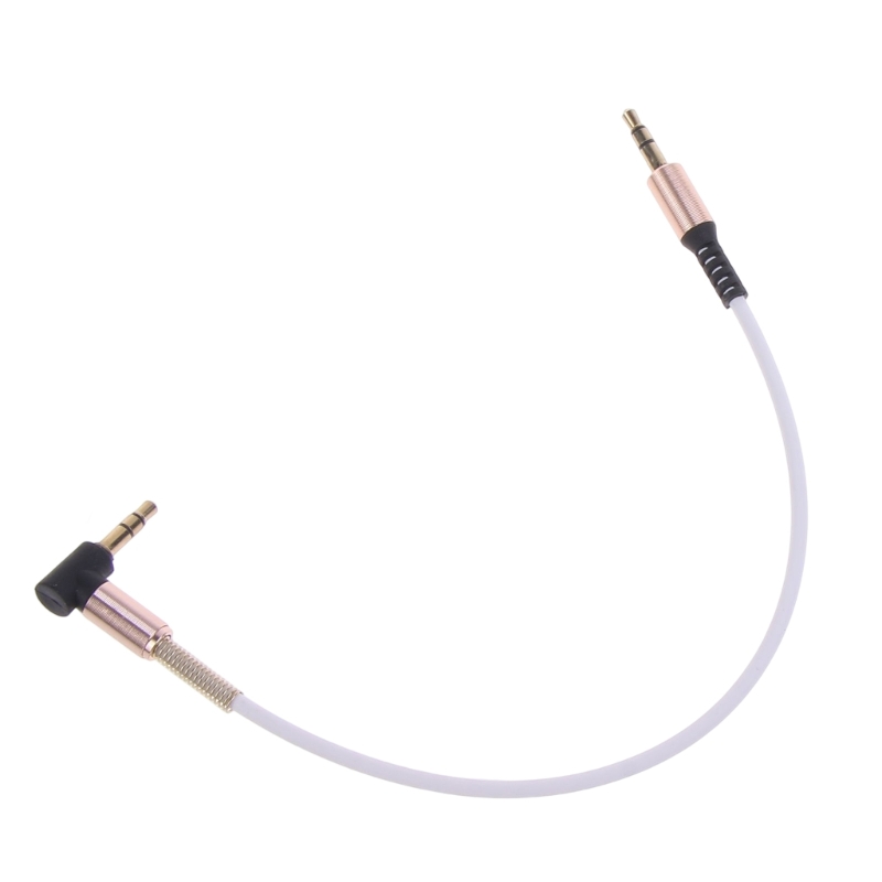 90 Degree Short Aux Cord Extender Wire 3.5mm Gold-plated Connectors Cable