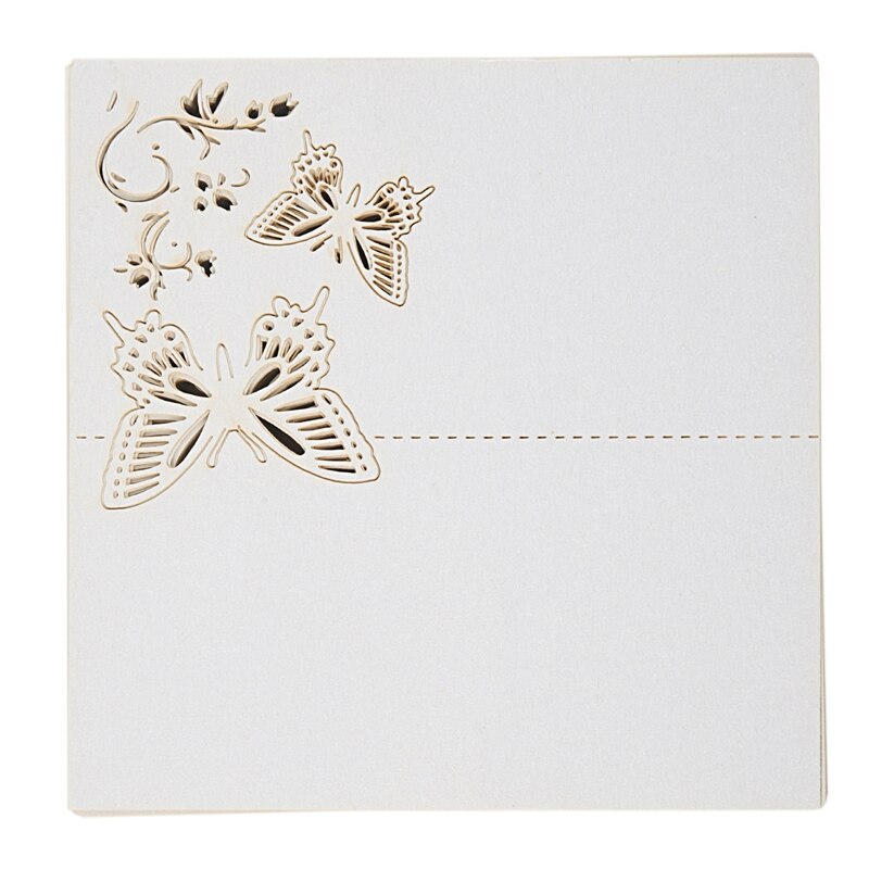 50 stuks vlinderpapieren plaatskaarthouders, naamkaartjes, tafelnummers voor bruiloften, evenementen en feesten