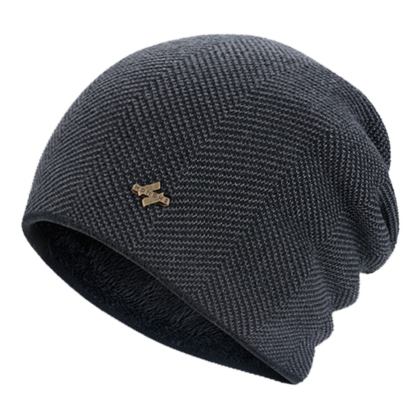 Xlamulu skullies huer varme strikhuer kvinder vinterhuer til mænd hat hankasketter balaclava gorro hue hunhue: Sort