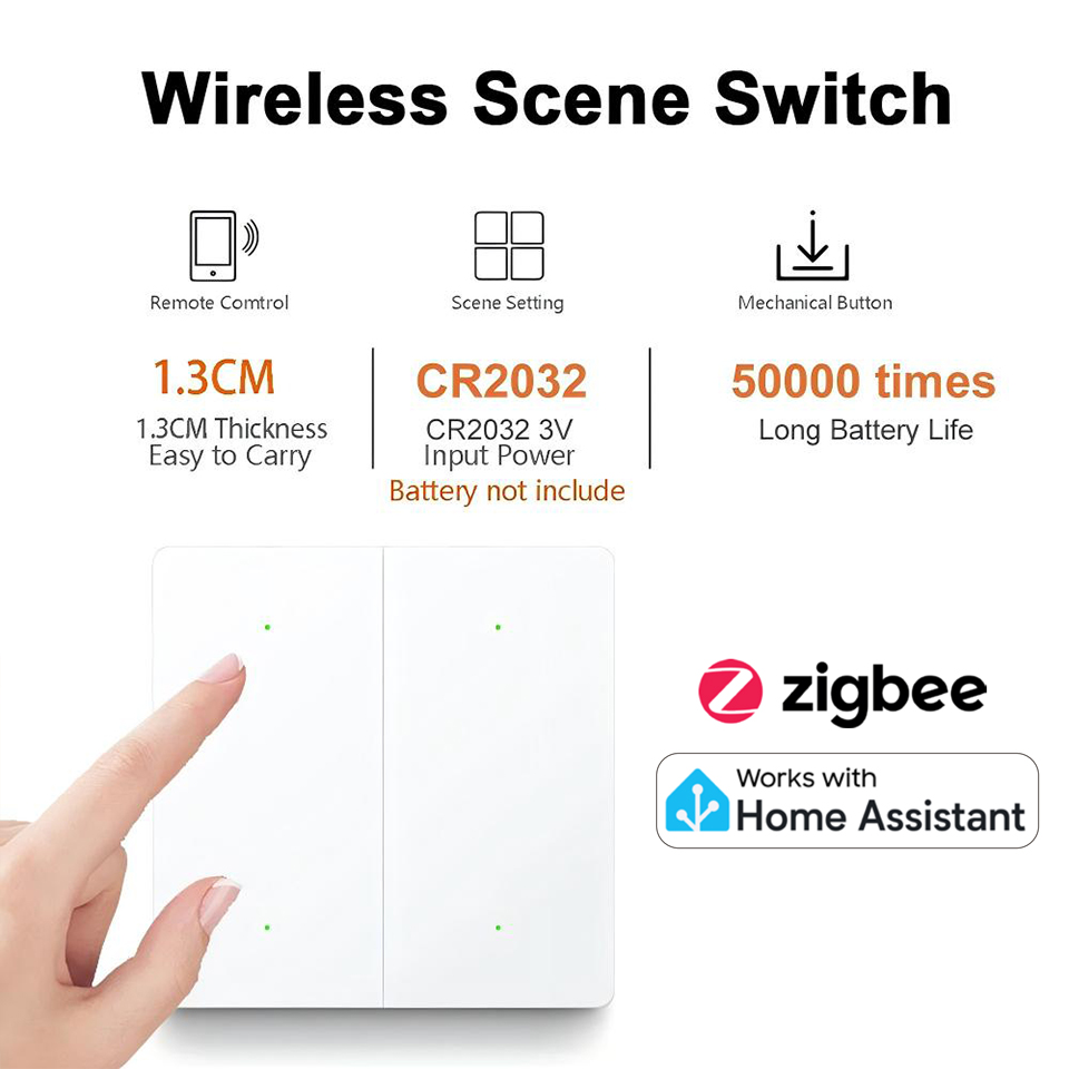 Interruttore di scena Smart ZigBee Interruttore di scena a 4 gang 12 Pulsante Controller Smart Life Funziona con 2MQTT e gateway ZigBee