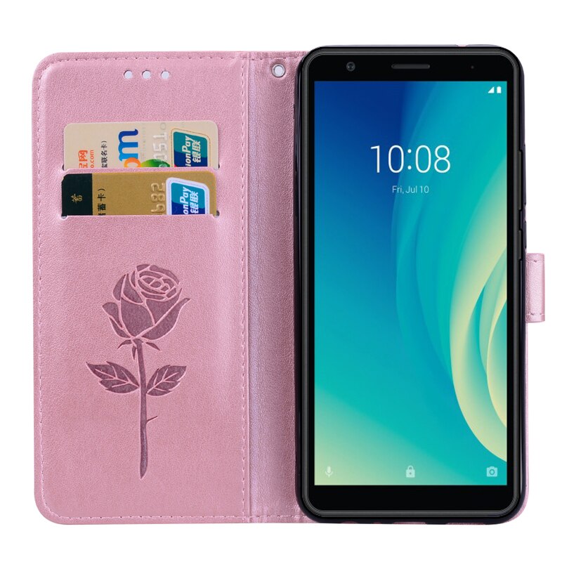 Custodia per fiori rosa per ZTE Axon 40 Ultra portafoglio per donna custodia per telefono magnetica custodia per Carcasa ZTE Blade L210 20 Smart Mujer Etui