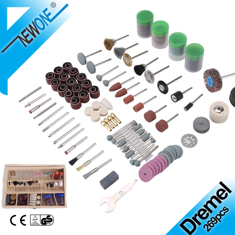 NEWONE Kit de herramientas de molienda rotativa, Kit de herramientas rotativas, Kit de accesorios de Mini herramienta rotativa 269 Uds juego de taladro de molienda de pulido para Dremel