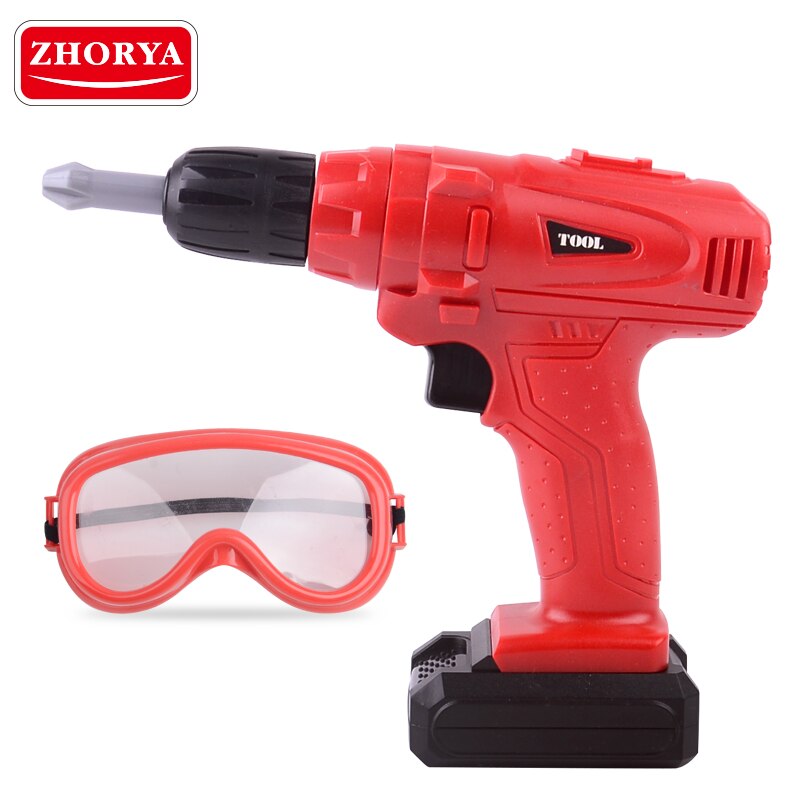 Zhorya Pretend Play Rotating Chainsaw with Sound Drill Toys Kids Tool Set Simulation Tools Repair Toys for Boys Children