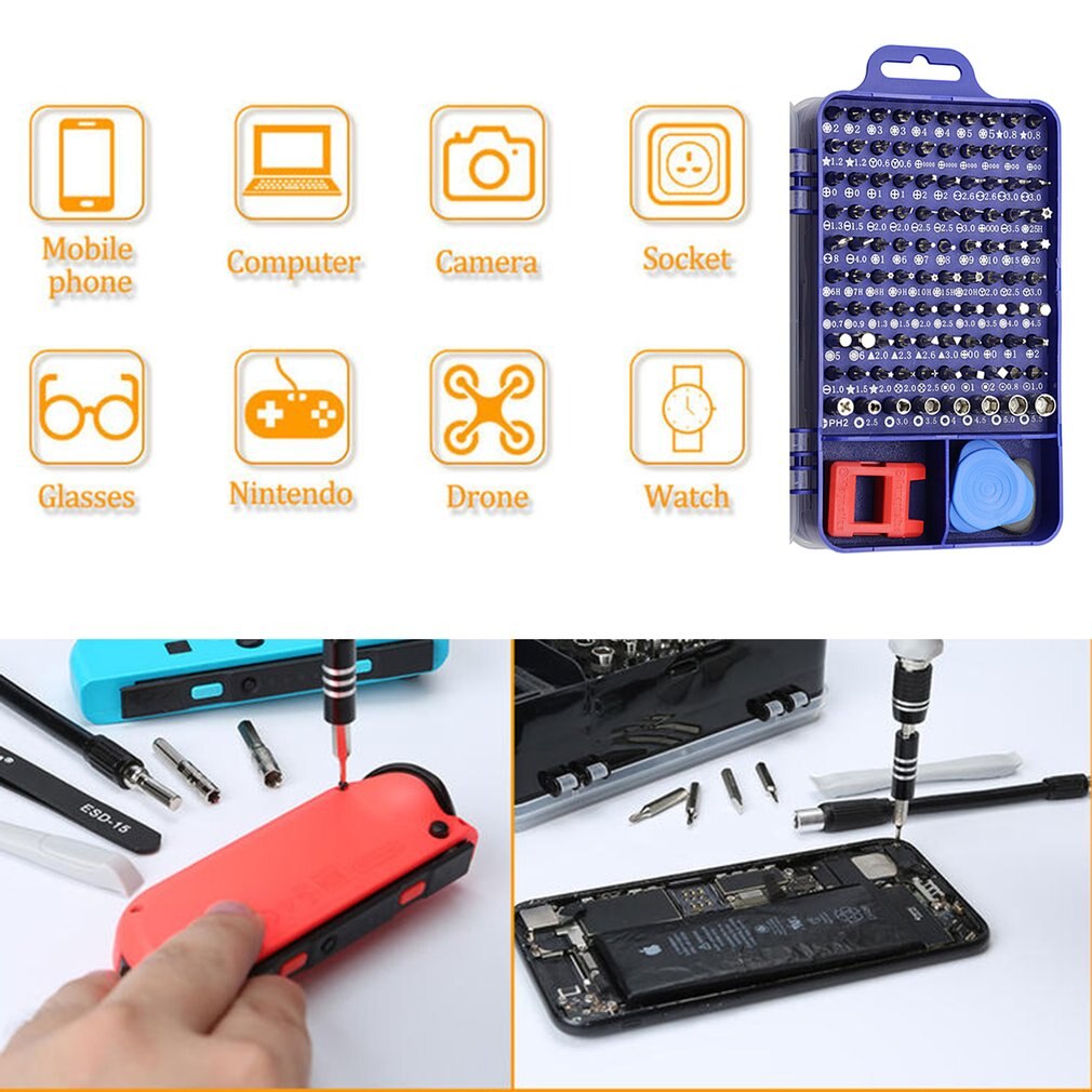 115 In 1 Screwdriver Set Mini Precision Screwdriver Computer Pc Mobile Phone Device Repair Hand Home Repair Tools