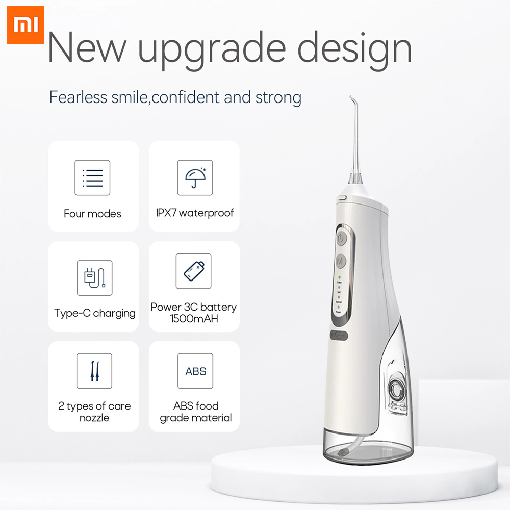 Xiaomi Munddusche USB Aufladbare Wasser Flosser Tragbare Dental Wasser Jet 310ML Wasser Tank Wasserdicht Zahn Reiniger Reise
