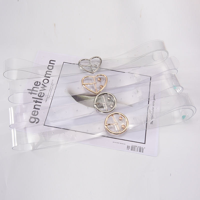 Ceinture en résine pour femmes, jolie en PVC, transparente, mignonne, pour robe, avec boucle ardillon, à la