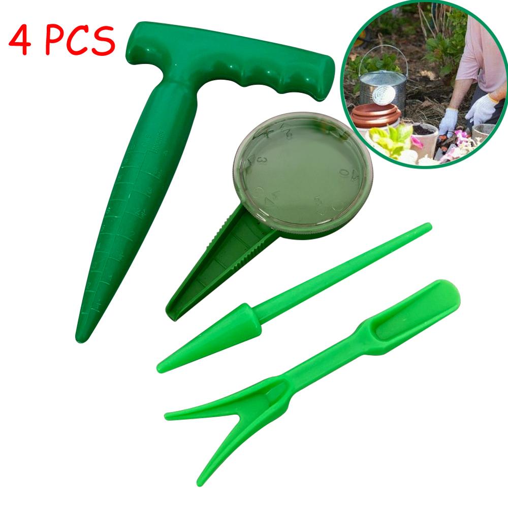 Punzón de tierra para siembra de plantas, herramienta de jardín, suministros de jardinería, 4 Uds.