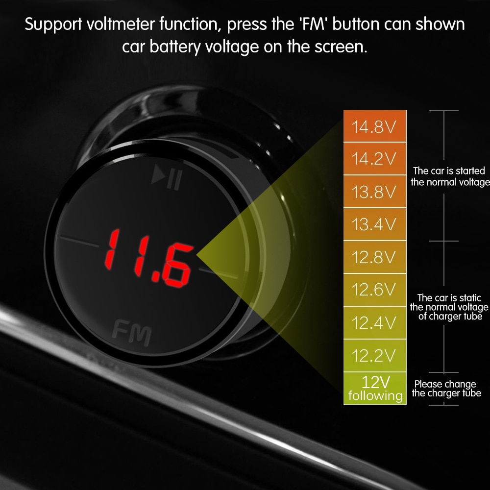 Mini Handsfree Draadloze Bluetooth Fm-zender Lcd MP3 Speler Usb Charger 3.1A Handen Gratis Handig Fm-zender Car Kit