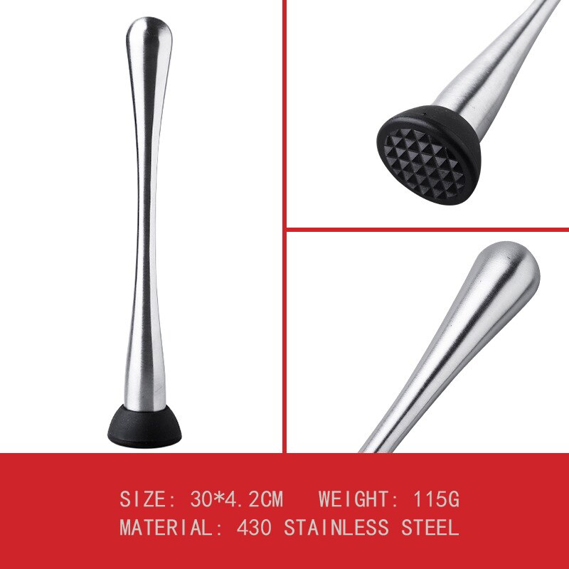 Lemon Stainless Steel Broken Popsicle Bar Mixer Bar Mojito Cocktail DIY Drink Fruit Muddler Crushed Ice Barware Bar Tools: 403 30cm