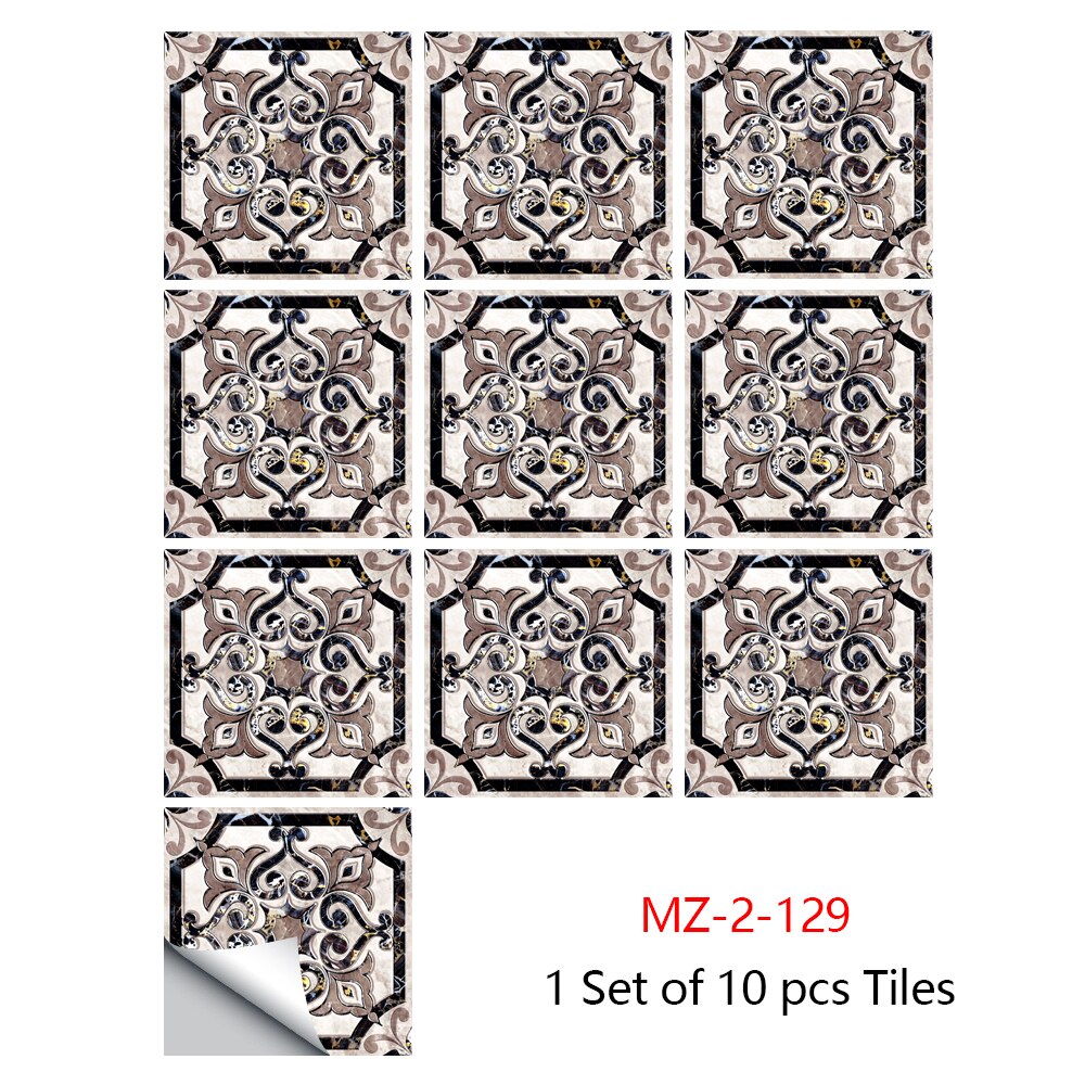 10 unids/set de mármol Waterjet Parquet duro baldosas de cerámica pared pegatina cocina Drawe decoración del hogar arte Mural Peel & Stick pegatinas de pared: 15cmX15cmX10pcs