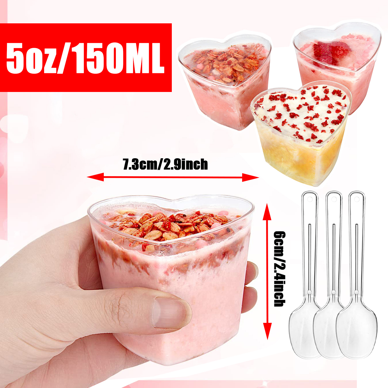 20Pack Plastic Mini Dessert Cups with spoons Parfait Appetizer Cups Party Clear Pudding Fruit Ice Cream Cup Dessert Shot Glasses: PURPLE