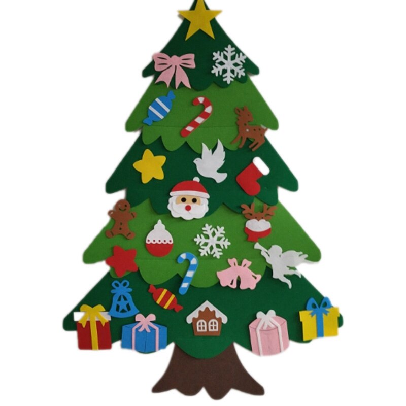 Felt Christmas Tree for Kids 3.2Ft Diy Christmas Tree with Toddlers 25Pcs Ornaments for Children Xmas Hanging Hom