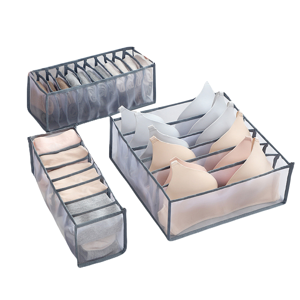 3 stuks opvouwbare opbergdozen, ondergoedkast, ladeverdeler, dekselkastorganizer, opbergdoos voor stropdassen, sokken, bh, slaapkamer