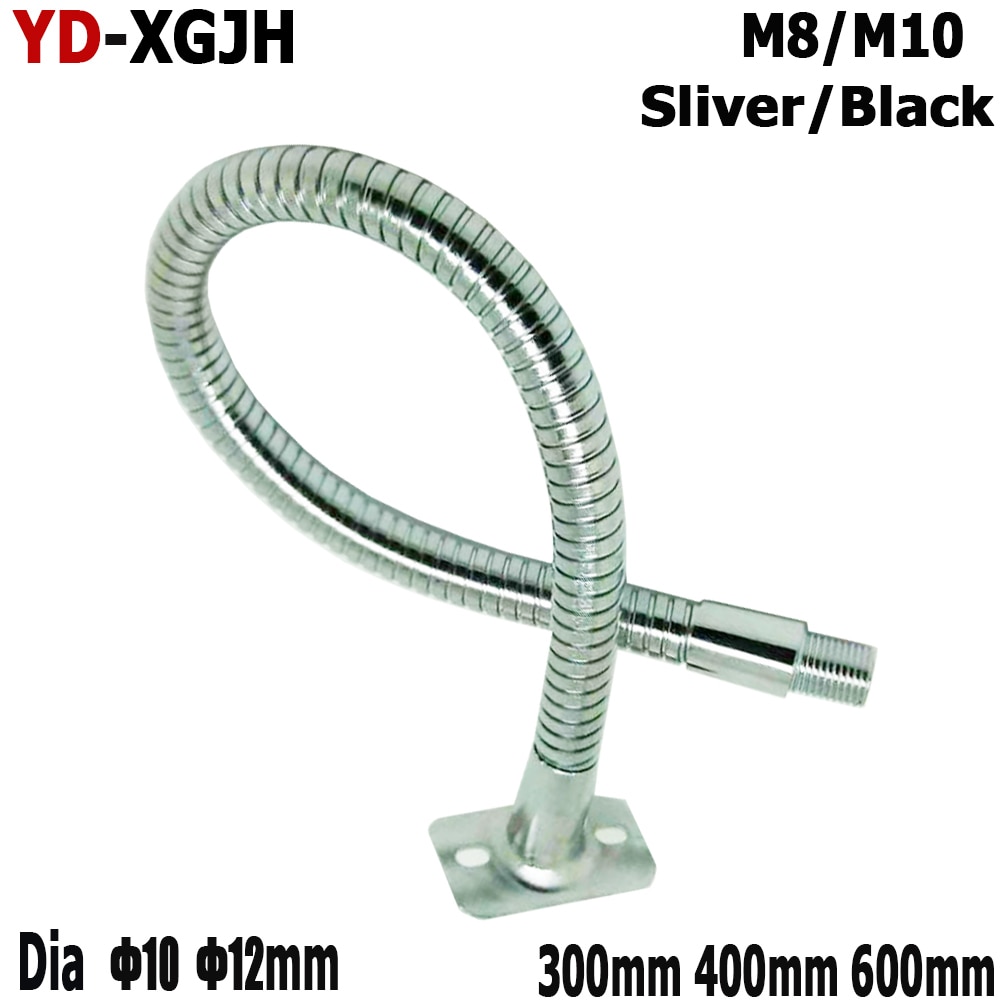 Dia 10mm/12mm elastyczny uchwyt lampy gęsiej szyi LED lampa uniwersalny wąż metalowy serpentyn rury dla 1W 3W 5W DIY lampa biurkowa led