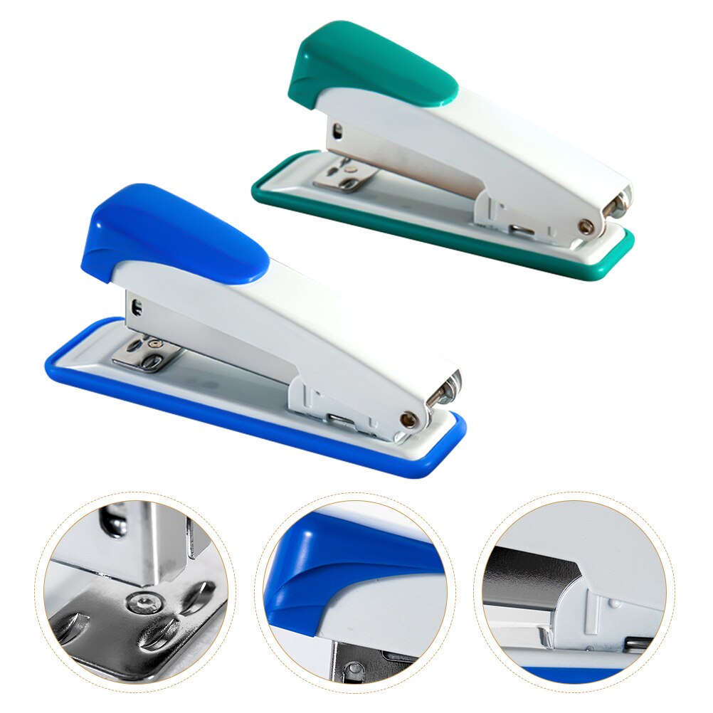 2Pcs Classic Medium Staplers Office Desk Staplers Book Binding Tool Portable Stapler