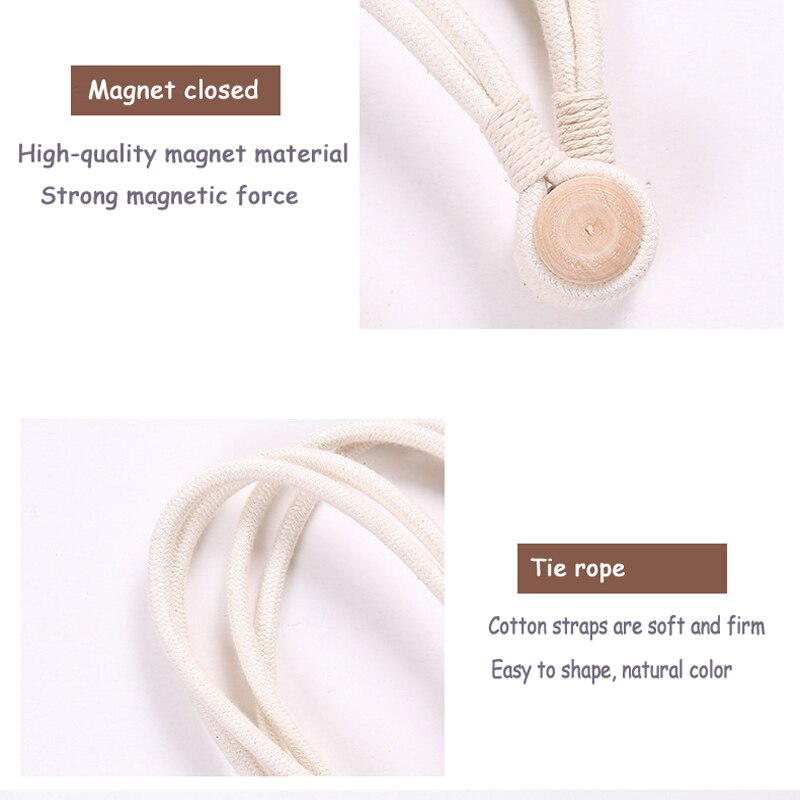 Coeur forme rideau embrasse européen décoratif rideau boucle libre poinçon crochet aimant sangles rideau accessoires coton