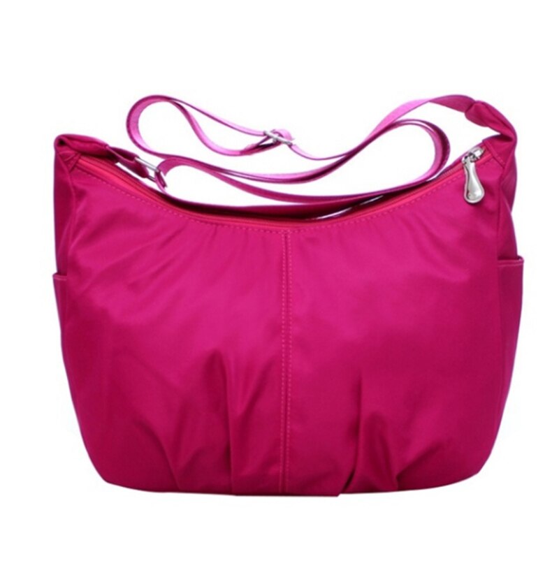 Wasserdichte Nylon Landstreicher Bote Taschen Frauen Umhängetasche Schulter Taschen Damen Handtaschen frauen: Rose rot