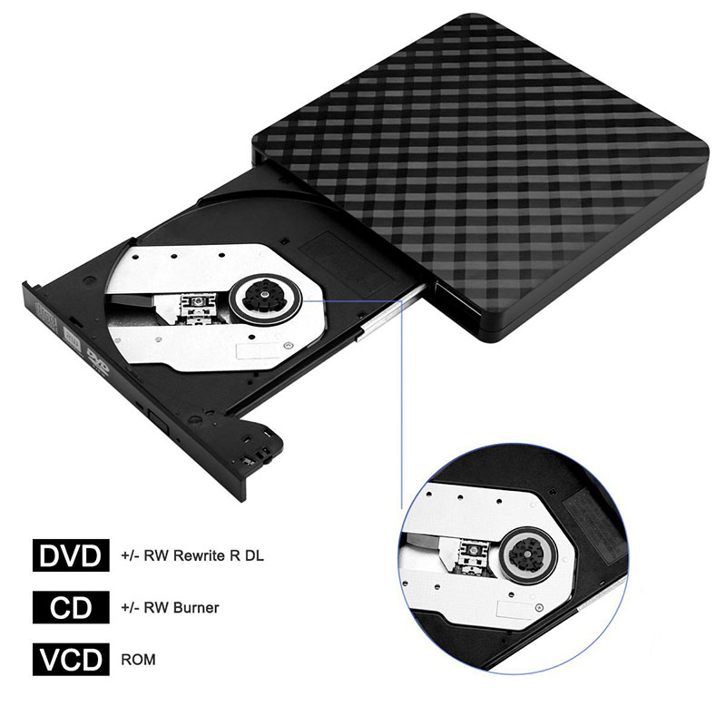 Portable high-speed USB 3.0 External CD/DVD ROM Optical Drive External Slim Disk Reader Desktop PC Laptop Tablet DVD Player