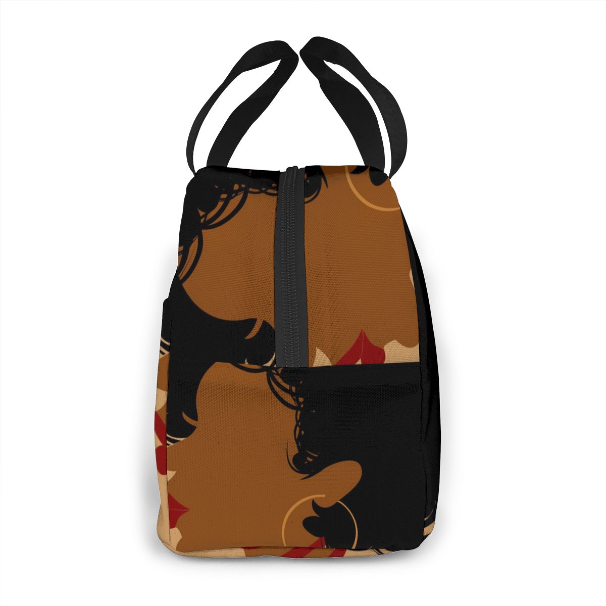 Afrikaanse Vrouw Lunch Tas Draagbare Geïsoleerde Thermische Cooler Bento Lunchbox Tote Picknick Opbergtas Pouch