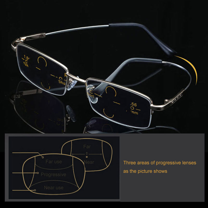 Ultra-light Memory Titanium Reading Glasses Men Progressive Eyeglasses Intelligent zoom Spectacles Women Anti-blue
