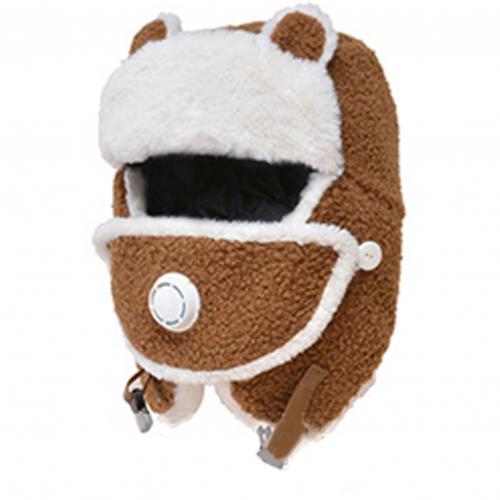 Winter Ear Protective ladies hats Lei Feng hats children's thickened warm ear caps trend wild women and children hats: Caramel