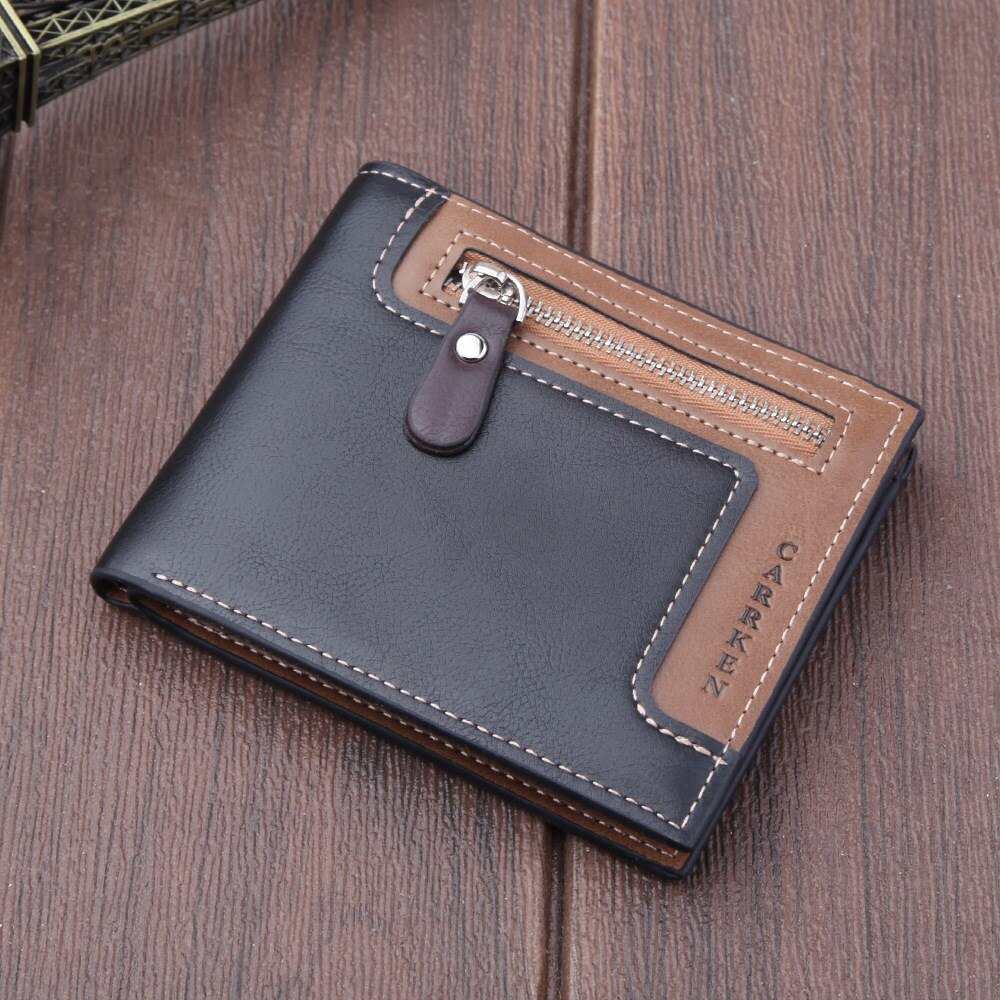 ¡Novedad de ! Cartera Catei Karrui para hombre, billetera corta con cremallera, billetera para hombre con Clip para dólar de EE. UU., billetera Retro de cuero PU, billetera informal suave