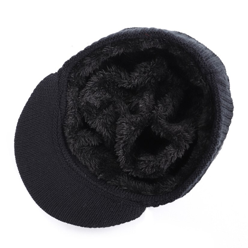 Gorros tejidos nuevos para hombre, gorros gruesos para exterior, gorros cálidos para otoño e invierno, gorros de terciopelo de punto para hombre, conjuntos informales de dos piezas
