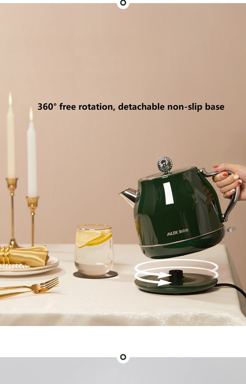 220V Electric Kettle 1.5L Water Boiling Pot Machine Home Appliance Automatic Fast Boiling Kettle Stainless Steel Inner