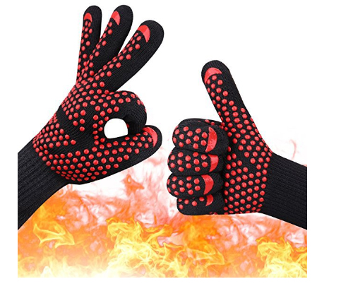Handschuhe Wärmedämmung BBQ Hochtemperatur-draht-haar Widerstand 500-800 Grad Feuerfeste Mikrowelle Anti-Schleudern