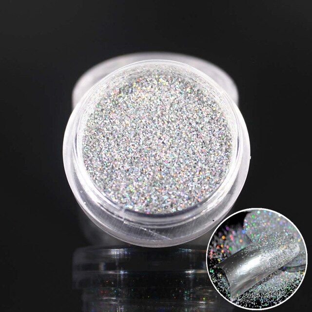 1 pièces délicat ornement ongles strass 2mm acrylique Nail Art strass décoration pour UV Gel téléphone portable bricolage ongles NR66: Silvery glitter