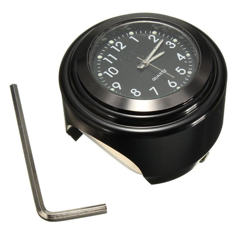 Universal- Leucht Motorrad Lenker Digitale Uhr Fahrrad Griff Halterung Zifferblatt Uhr Wasserdicht Für Motorrad Fahrrad Zubehör: aus Schwarz-Schwarz