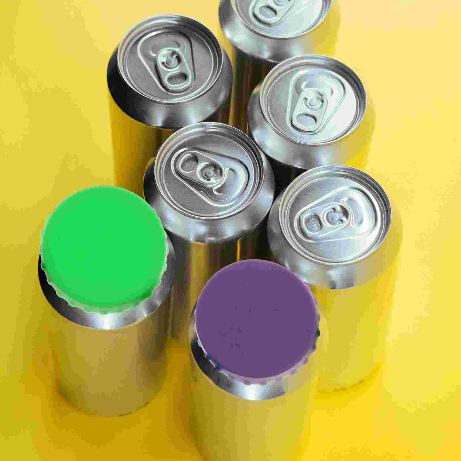 6pcs Soda Bottle Caps Silicone Food-grede Can Lid Protector Bottle Sealing Caps for Soda Beverage Cola