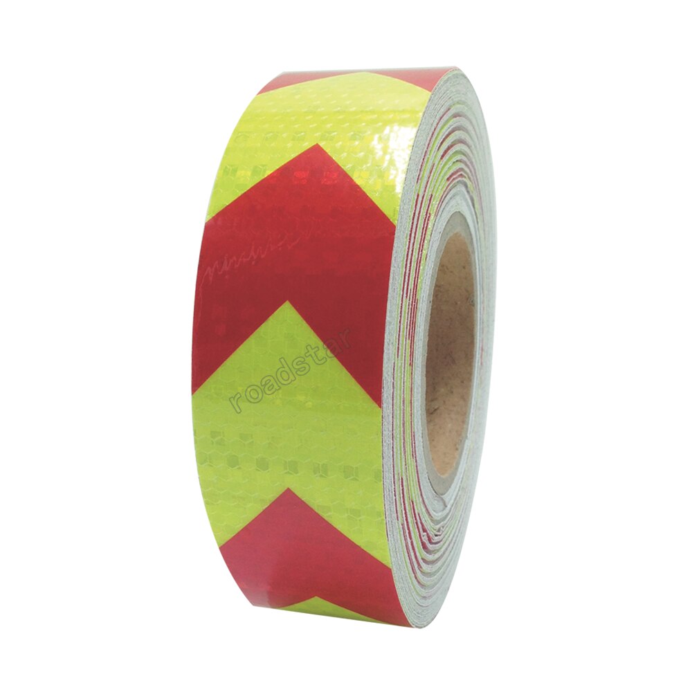 3M Fluo.Yellow Red Arrow PET Reflective Tape Reflective Safety Warning