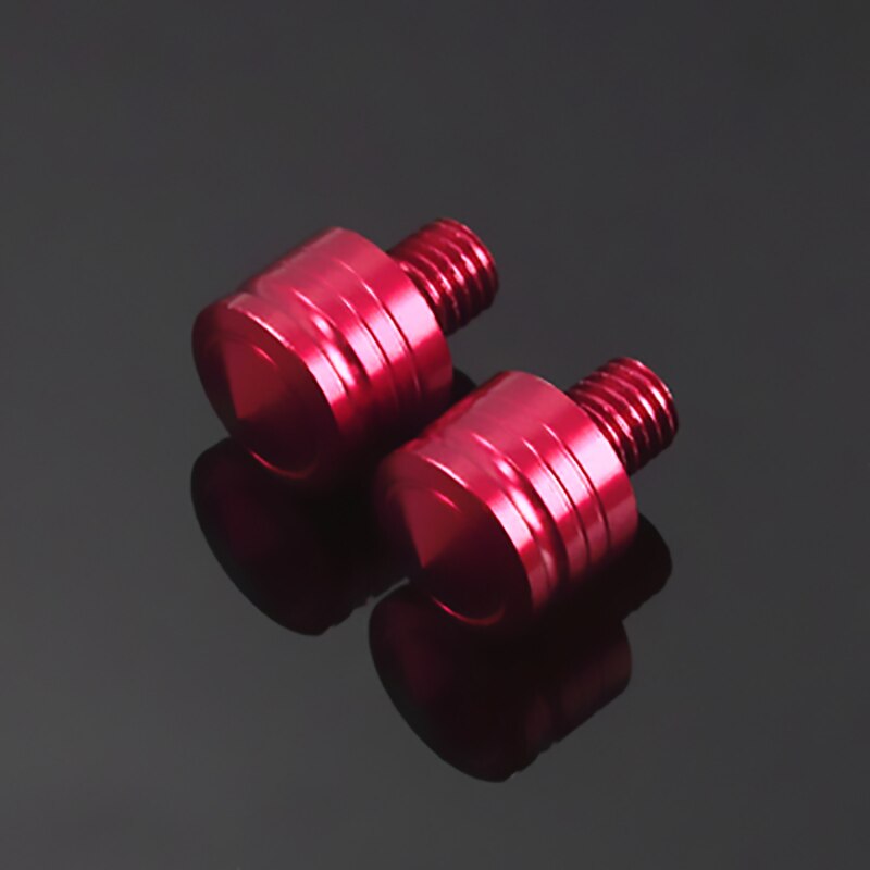 Tornillos para espejos retrovisores de motocicleta, adaptador de montaje para espejo Retrovisor lateral, tornillo para Kawasaki Z400 Z800 Z900 Z1000SX Z650, 2 uds.: Rojo