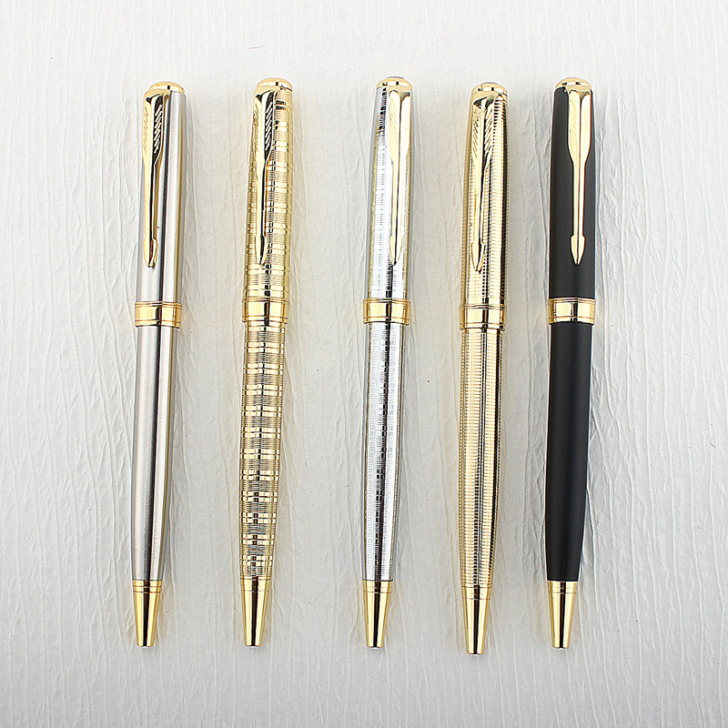 Luxus Metall Rollerball Stift 0,7mm blaue Tinte Stahl Gold Geschäft Signatur Stifte für Schul büro Schreib zubehör Briefpapier