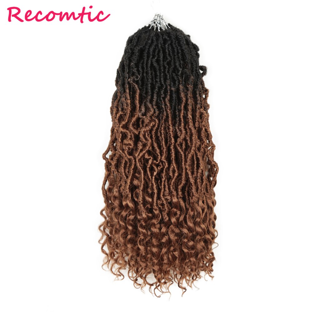 Recomtic 20inch Natural Synthetic Hair Extensions Goddess Nu Locs Crochet Braids Heat Resistant For Black Women: Color OT30