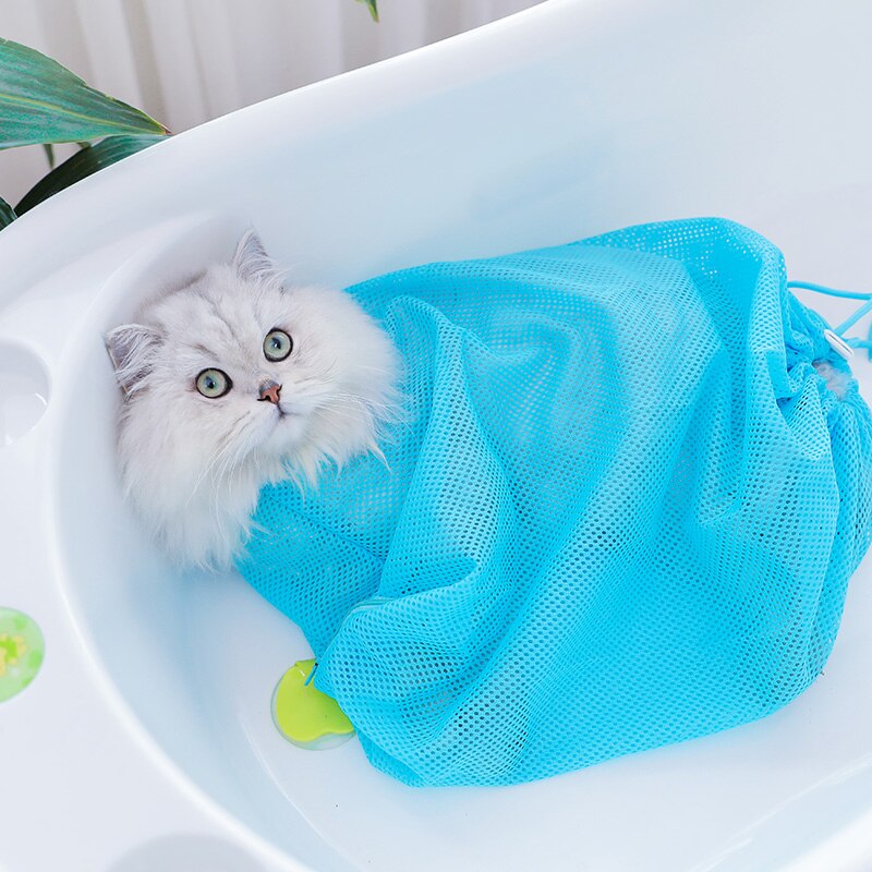 Solid Cat Bathing Bag Puppy Cats Grooming Washing Bags No Scratching Bite Restraint Cat Bath Clean Bag Pets Cat Supplies YT0015