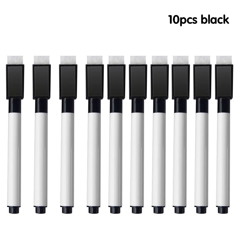 10/12 Pcs Erasable Whiteboard Pens Set - Magnetic, Easy to Wipe, Scratch-Free Markers with Color Random - Office Supplies: Yellow