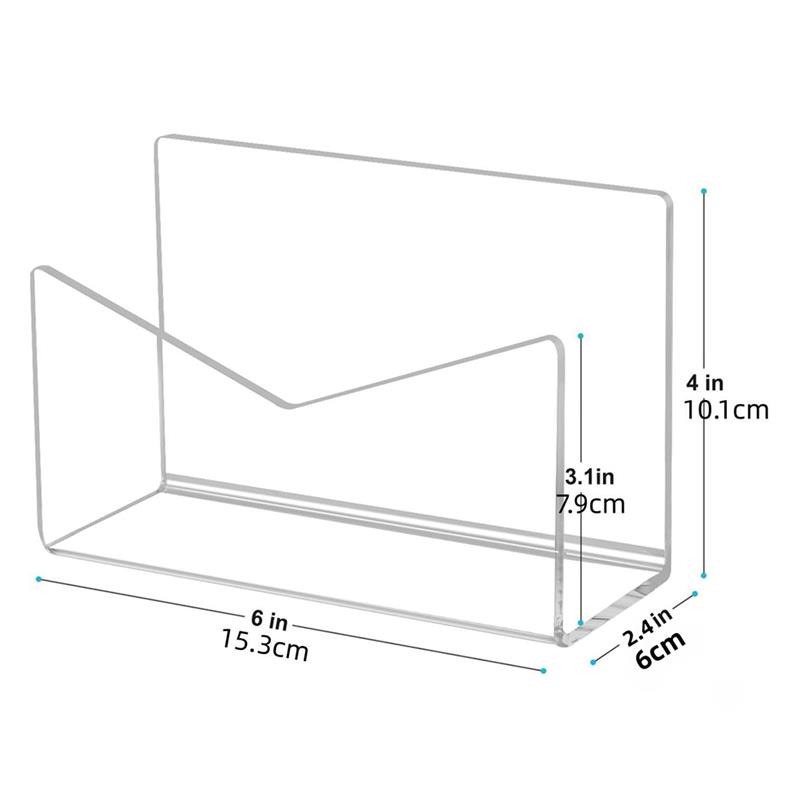 Porte-courrier de bureau en acrylique transparent T1, enveloppe de rangement pour fichier: Default Title