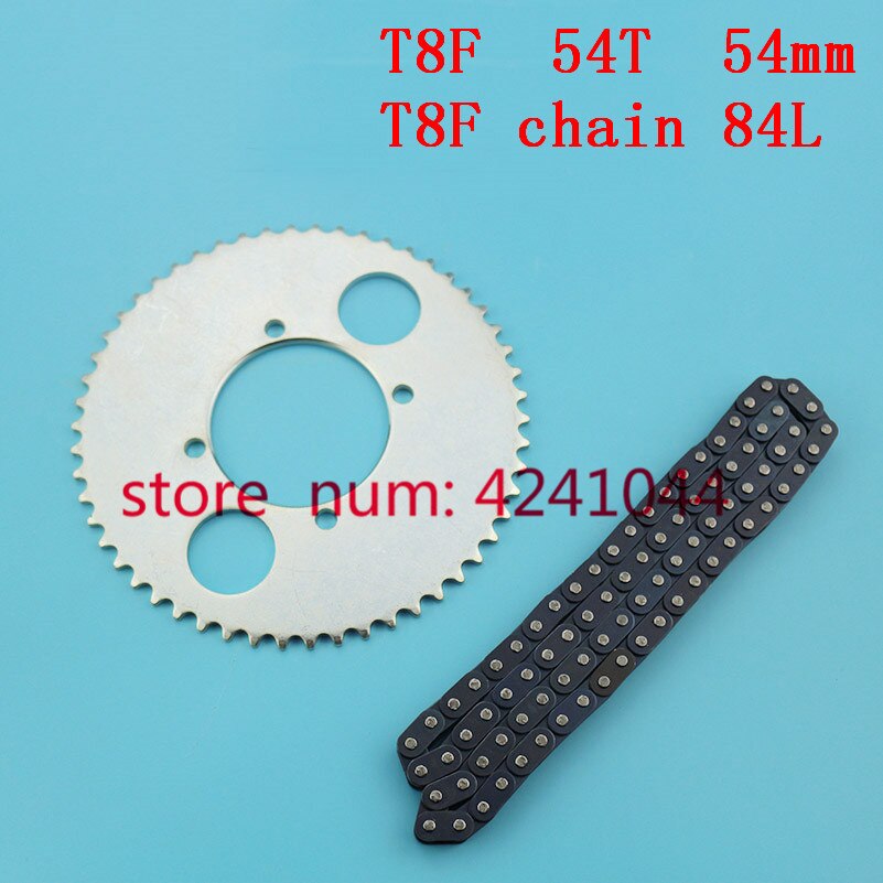 47cc 49cc T8F Ketting 84 Links En 54T Tanden 54 Mm Keten Plaat Tandwiel Voor Mini Moto Atv Quad 2 Takt Motor Onderdelen Accessoires: T8F chain set
