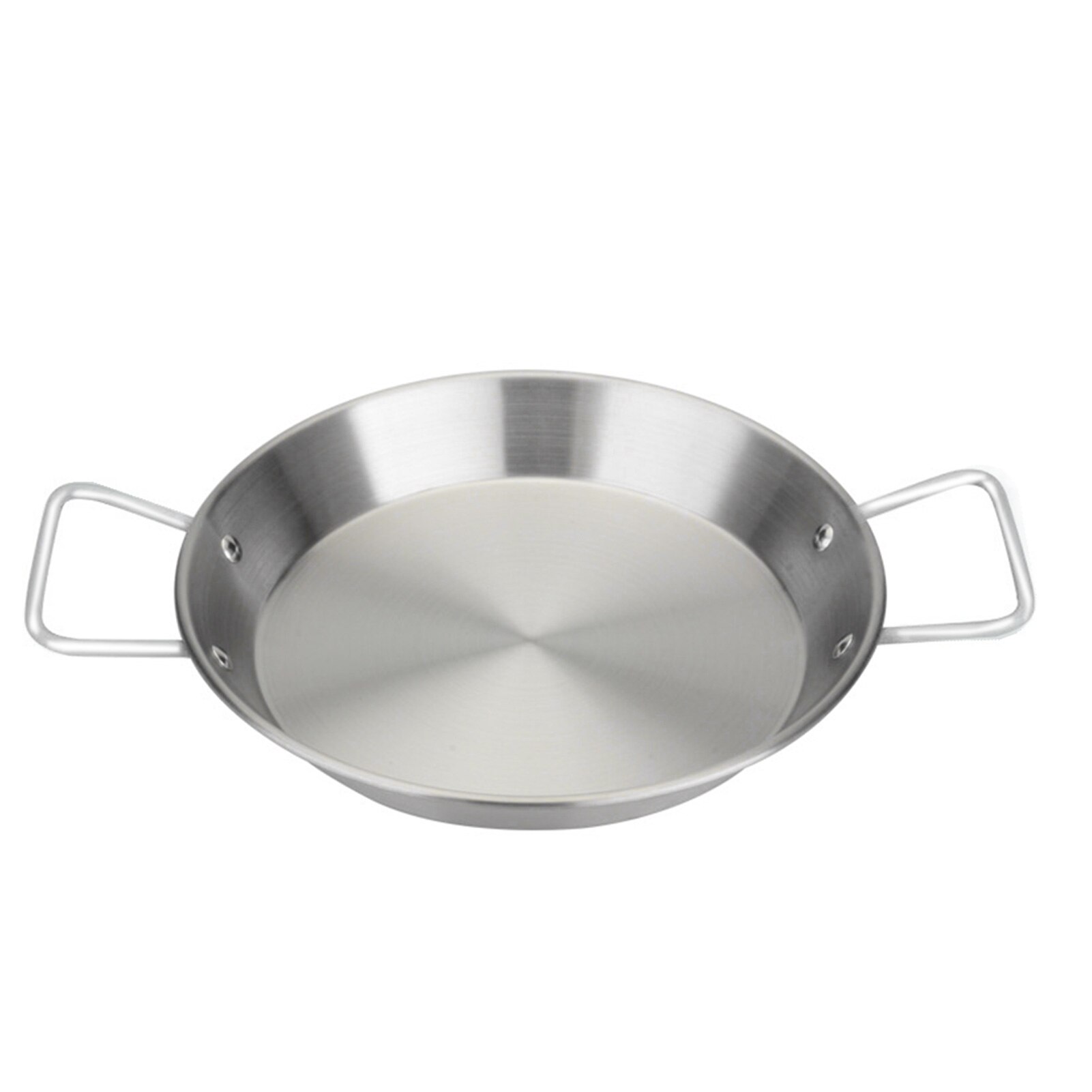 Paella Shallow Flat Cooking Tool Frying Stainless Steel Seafood Pot Cooker Stockpot Spaghetti Noodles Kitchen Double Ear