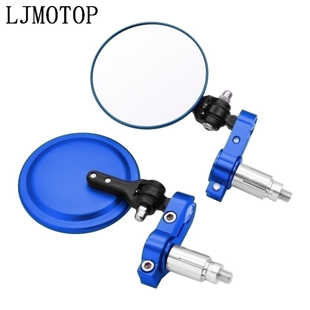 Miroir latéral universel de 3 pouces pour Kawasaki Z650 Z900 Z800 NINJA 250 NINJA 300R Z250 Z300: Bleu