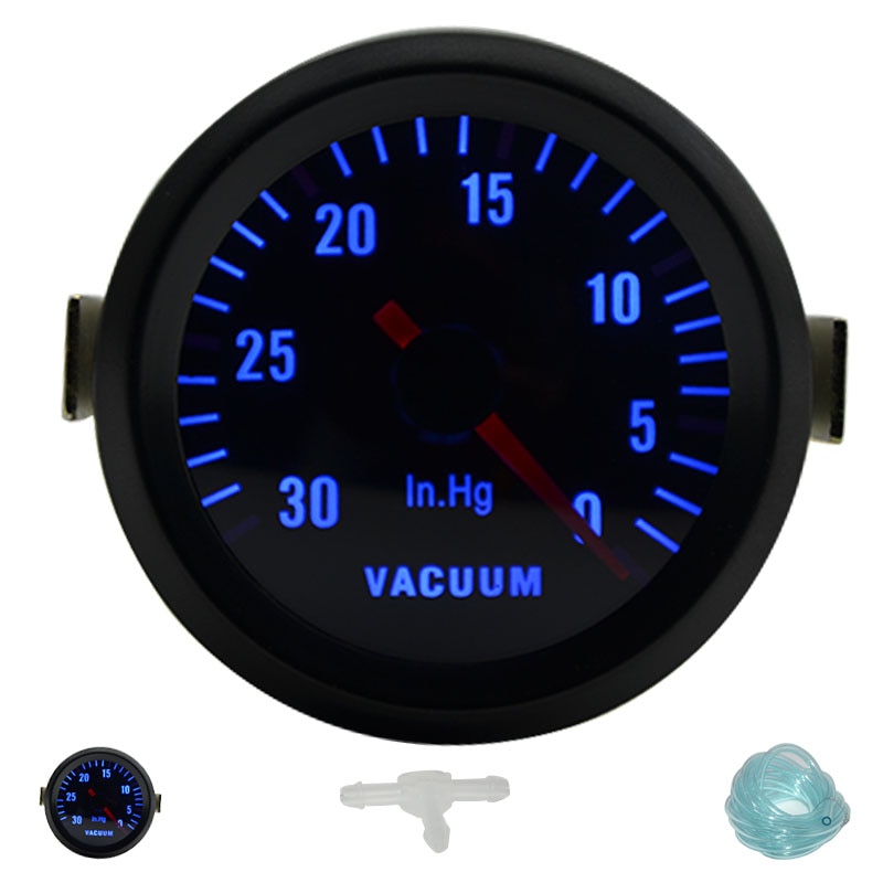 52mm boost/vakuum/vattentemp/oljetemp/oljepress/spänning/varvräknare/luftbränsleförhållande/egtmätare analog blå led + 52mm gauge pods
