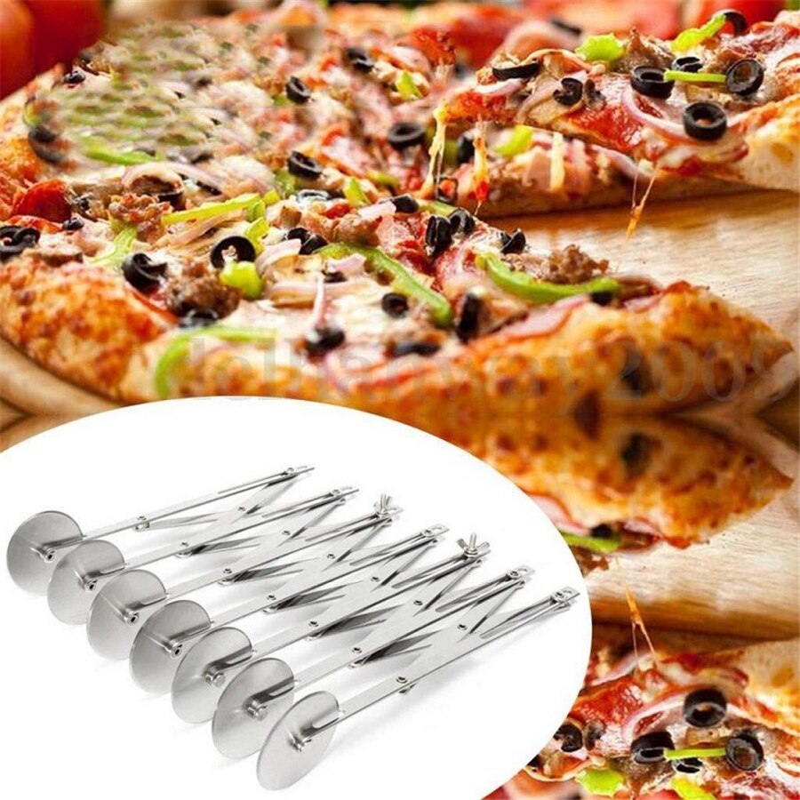 2Pcs Adjustable Dough Divider Stainless Steel Pastry Cutter Pizza Slicer Flexible Roller Baking Peeler 3/5/7 Wheels X2