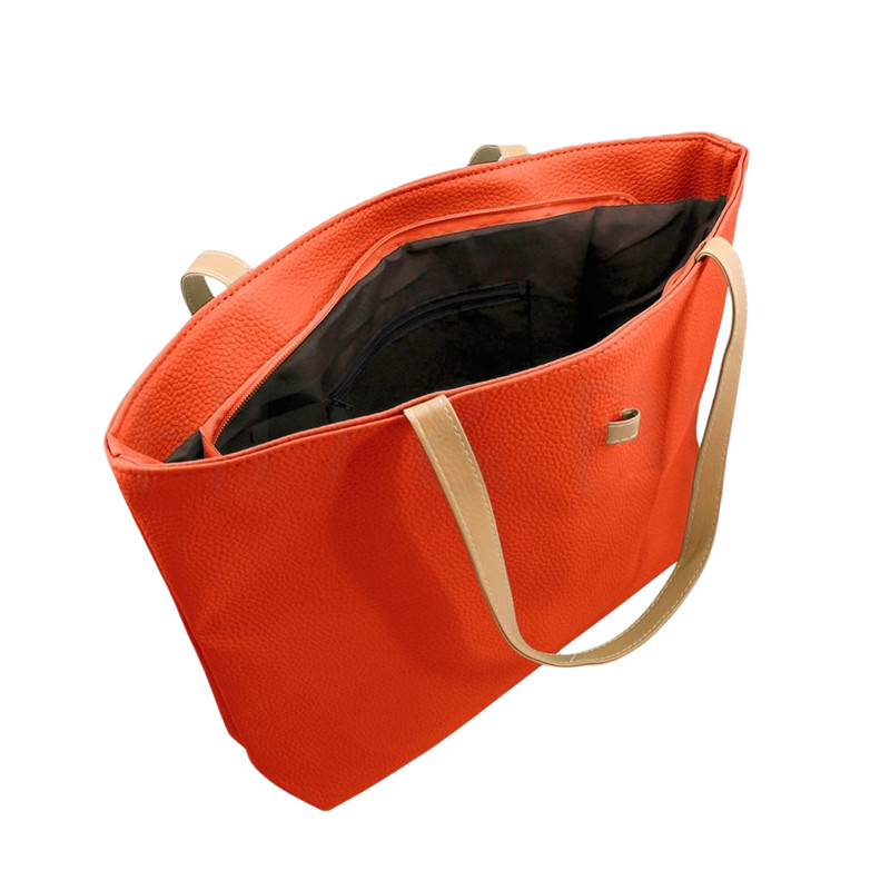 Solid Mother-In-Law Bags For Women Two-Piece Shoulder Bags Set Ladies Simple Messenger Bags Female Handbags Set