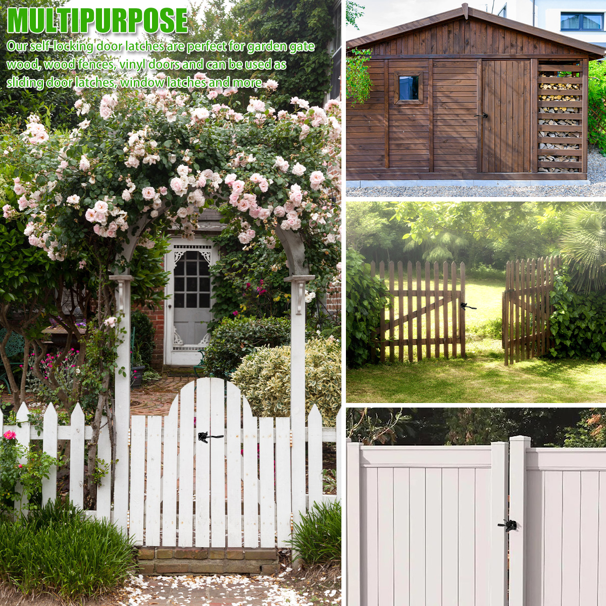 poortgrendel Zelfsluitend Zwaar uitgevoerd poort Vangstbestendig veiligheidsdeurslot Automatische hendel Deurgrendel met schroeven